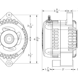 S Series Billet 240A racing alt - 6/12 Ford 6S - Chrome | B7771240C | by: Mechman @ the lowest price of $599.00