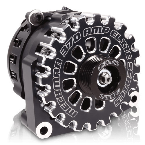 Mechman 370 Amp RVC Bypass Alternator 2005-2013 GM Truck 4.3L 4.8L 5.3L 5.7L 6L - Black Billet