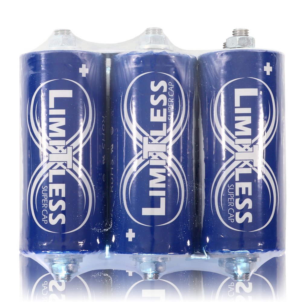 Limitless Super Caps 2.7V 3000F bank of 6 | LL-SUPERCAP-2.7-6PACK | by: Limitless Lithium @ the lowest price of $399.00