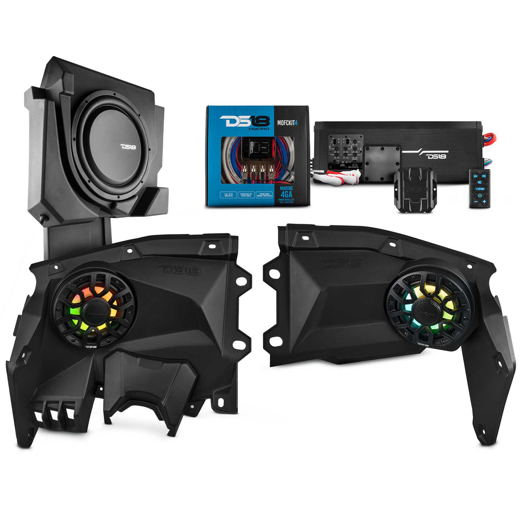 Can-Am Maverick X3 Stage 2 Dash Panel Speaker Enclosures and Driver Side Under Seat Subwoofer Enclosure - 2800W MAX
