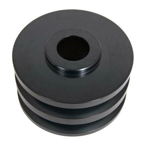 Double V-Belt pulley, black hard anodized steel