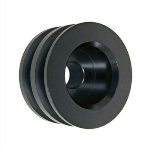 Double V-Belt pulley, black hard anodized steel