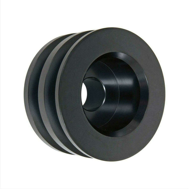Double V-Belt pulley, black hard anodized steel