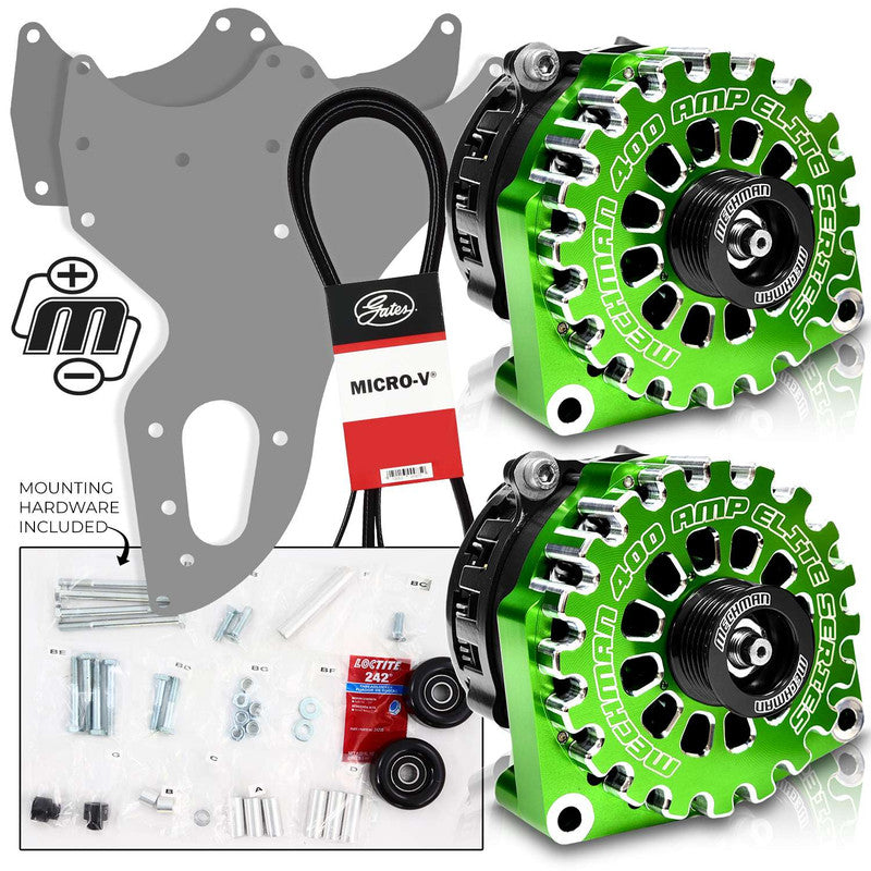 Dual Bracket Green 99-04 GM Trucks w/4.8L, 5.3L, & 6.0L (Includes 2 x B8206400GR)