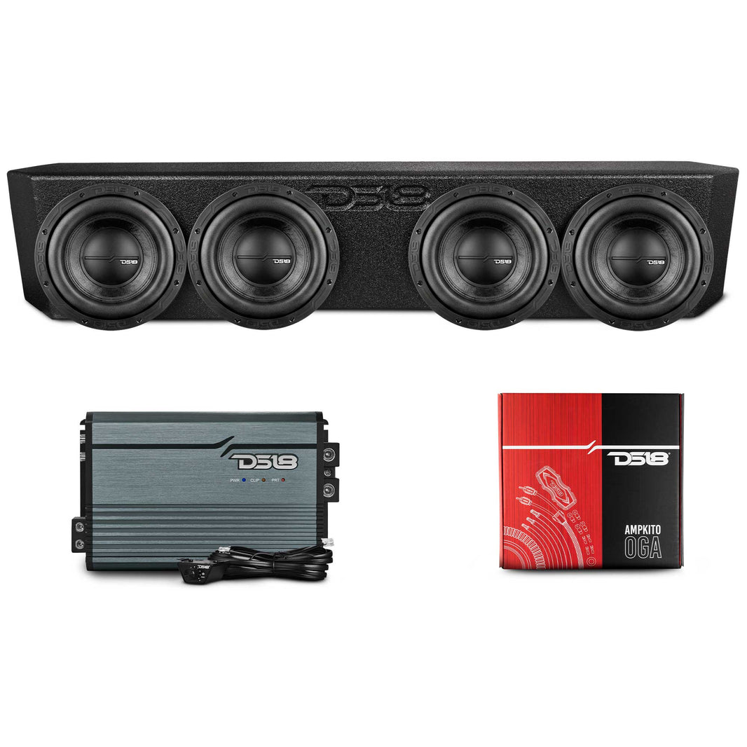 2018-2026 Jeep Gladiator Quadruple 8” Ported Subwoofer Under Seat Enclosure with Amplifier