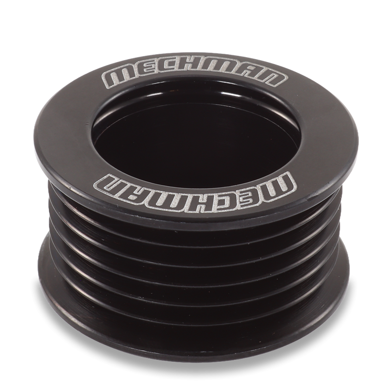 Extended 46mm 6 rib serpentine pulley - hard anodized aluminum