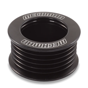Extended 46mm 6 rib serpentine pulley - hard anodized aluminum