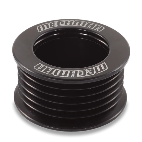 Extended 46mm 6 rib serpentine pulley - hard anodized aluminum
