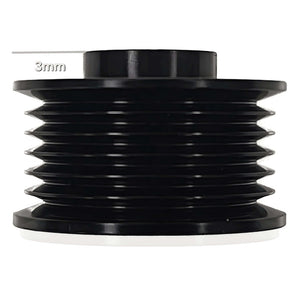 Extended 46mm 6 rib serpentine pulley - hard anodized aluminum