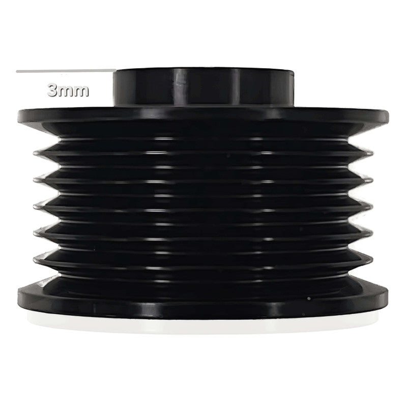Extended 46mm 6 rib serpentine pulley - hard anodized aluminum
