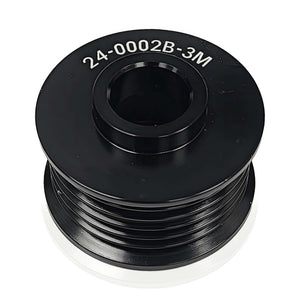Extended 46mm 6 rib serpentine pulley - hard anodized aluminum