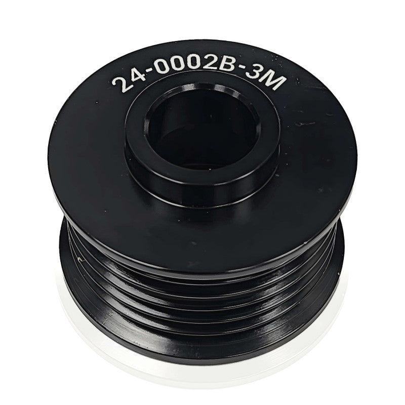 Extended 46mm 6 rib serpentine pulley - hard anodized aluminum