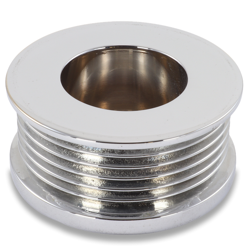 Ford/Vette 6 rib pulley, chrome plated aluminum