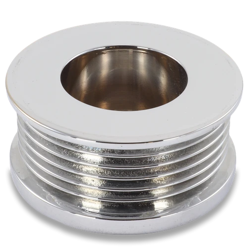 Ford/Vette 6 rib pulley, chrome plated aluminum