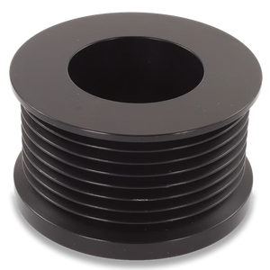 Ford/Vette  8 rib pulley, black hard anodized aluminum