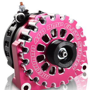 High Output 400A large case BILLET alternator for 2001-2007 GM truck 6.6l Diesel - side output stud - Pink