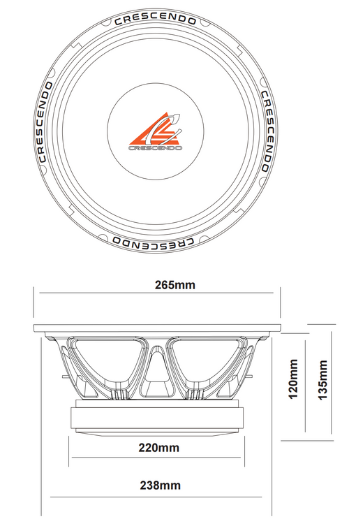 CRESCENDO AUDIO | MBC 10" MIDBASS CARTEL WOOFER