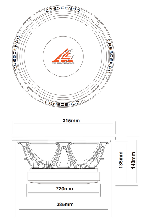 CRESCENDO AUDIO | MBC 12" MIDBASS CARTEL WOOFER