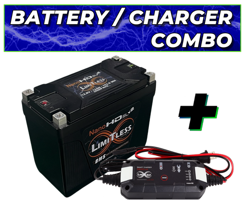 Nano -HD SLv2 12AH Motorcycle / Power sports Battery With 3.5A Battery Maintainer (BCI 20 Case)