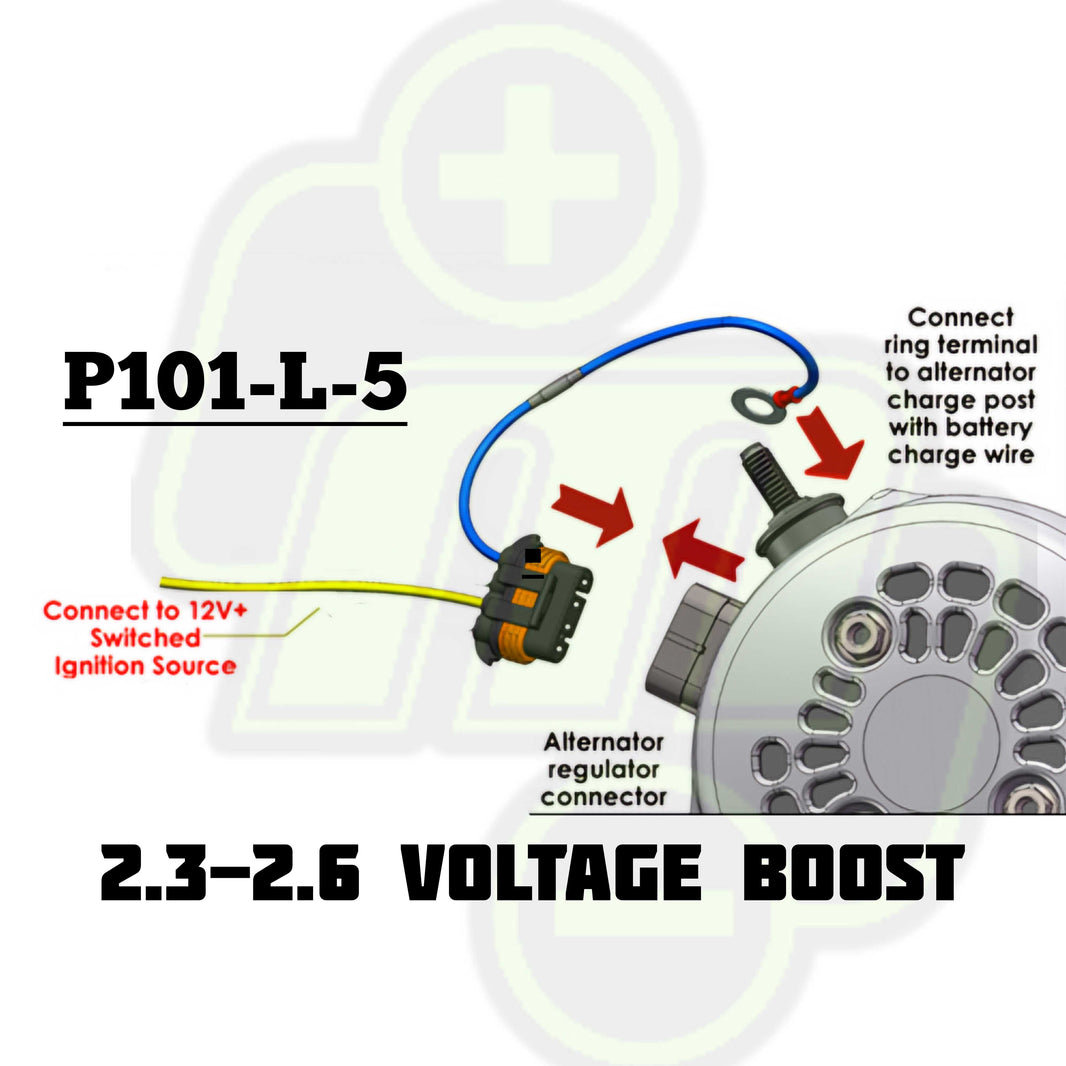 P101-L-5 Voltage boost harness for GM 4 pin regulators for a 2.5 volt increase for Lithium or 14-volt AGM batteries | P101-L-5 | by: Mechman @ the lowest price of $34.00