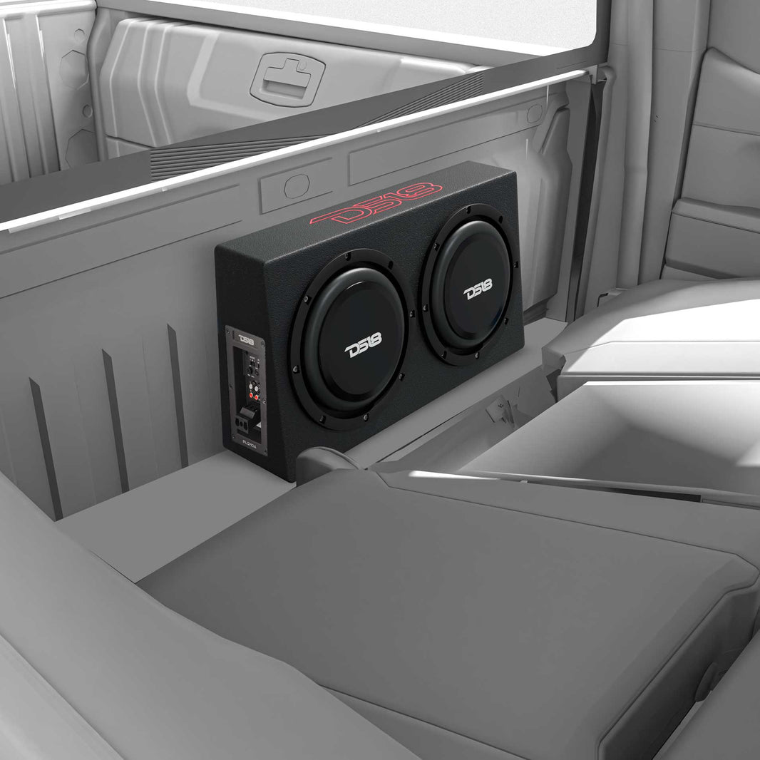 10" Active Subwoofer Shallow Enclosure with 10" Passive Subwoofer For Pickup Trucks