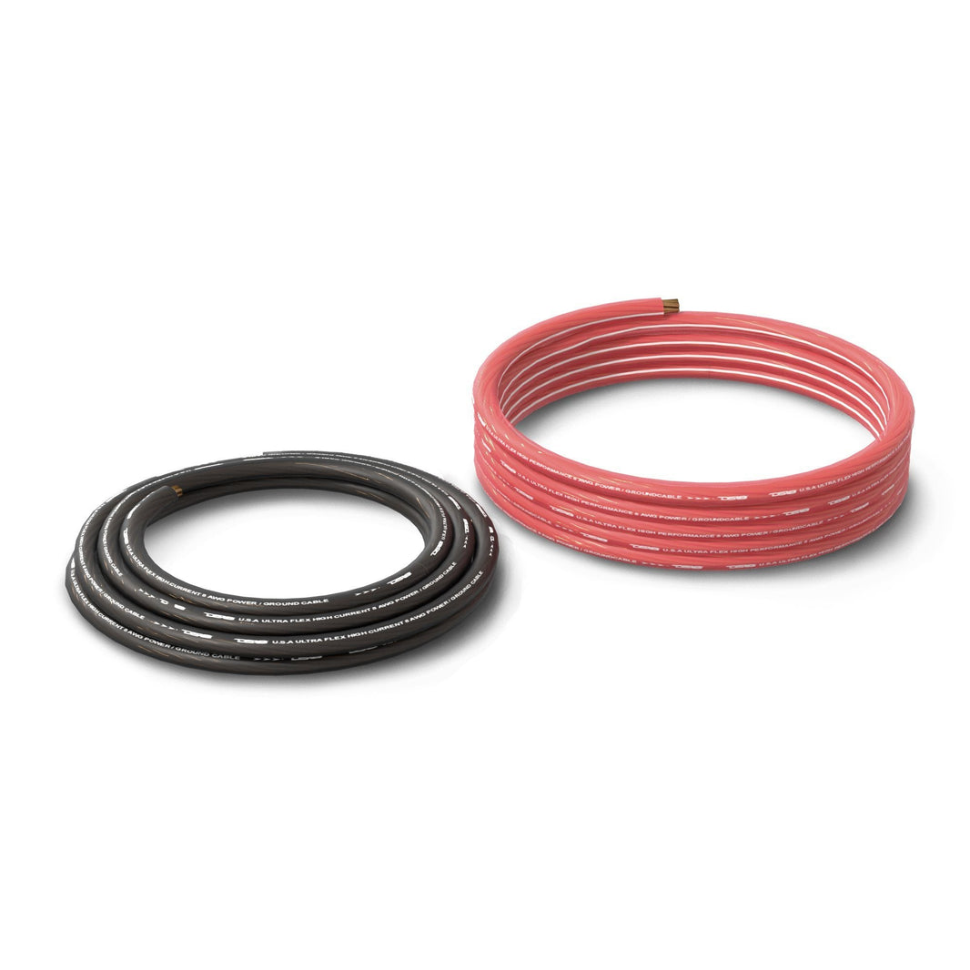 8-GA Ultra Flex CCA Ground Power Cable 5 Ft Black and 20 Ft Red Kit