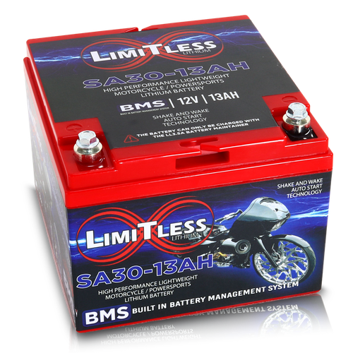 Shake Awake 30 Case 13Ah Smart Motorcycle battery With 3.5A Battery Maintainer