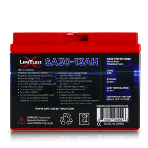 Shake Awake 30 Case 13Ah Smart Motorcycle battery With 3.5A Battery Maintainer