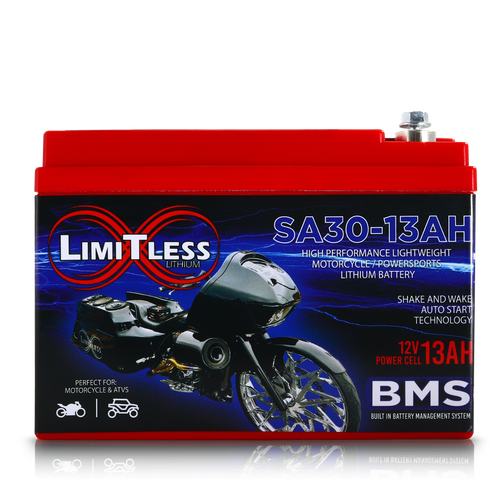 Shake Awake 30 Case 13Ah Smart Motorcycle battery With 3.5A Battery Maintainer