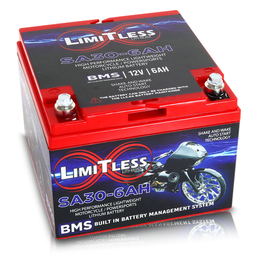 Shake Awake 30 Case 6Ah Smart Motorcycle battery with 3.5A Battery Maintainer