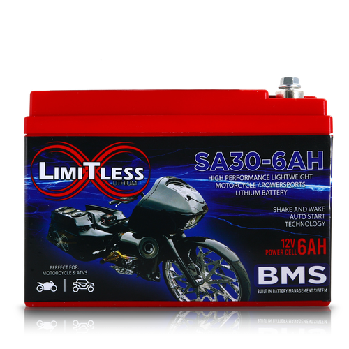 Shake Awake 30 Case 6Ah Smart Motorcycle battery with 3.5A Battery Maintainer