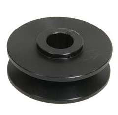 Single V-Belt pulley, black hard anodized aluminum