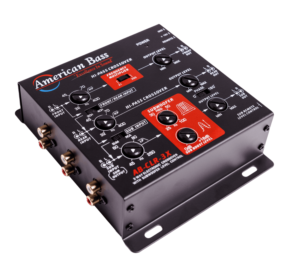 AB-CLR-3X 3-Way Active Electronic Crossover with Subwoofer Level Control - AB-CLR-3X