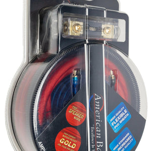 American Bass 0 Gauge Complete CCA (Copper Clad Aluminum) Amplifier Wiring Kit - Car Audio Amp Install Kit with Power, Ground & RCA Cables - Blue