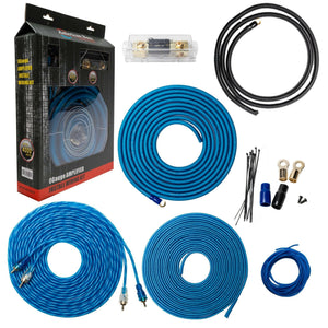 American Bass 0 Gauge Complete CCA (Copper Clad Aluminum) Amplifier Wiring Kit - Car Audio Amp Install Kit with Power, Ground & RCA Cables - Red