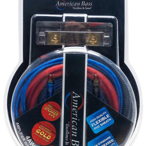 American Bass 4 Gauge Complete CCA (Copper Clad Aluminum) Amplifier Wiring Kit