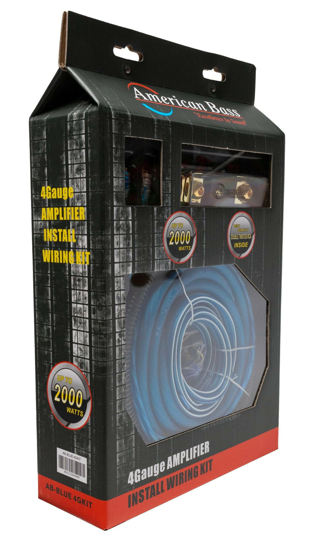 American Bass 4 Gauge Complete CCA (Copper Clad Aluminum) Amplifier Wiring Kit