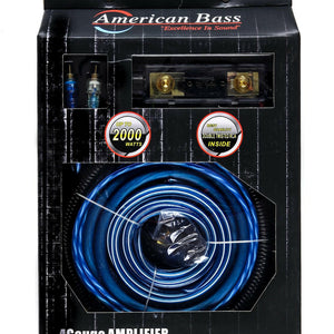American Bass 4 Gauge Complete CCA (Copper Clad Aluminum) Amplifier Wiring Kit