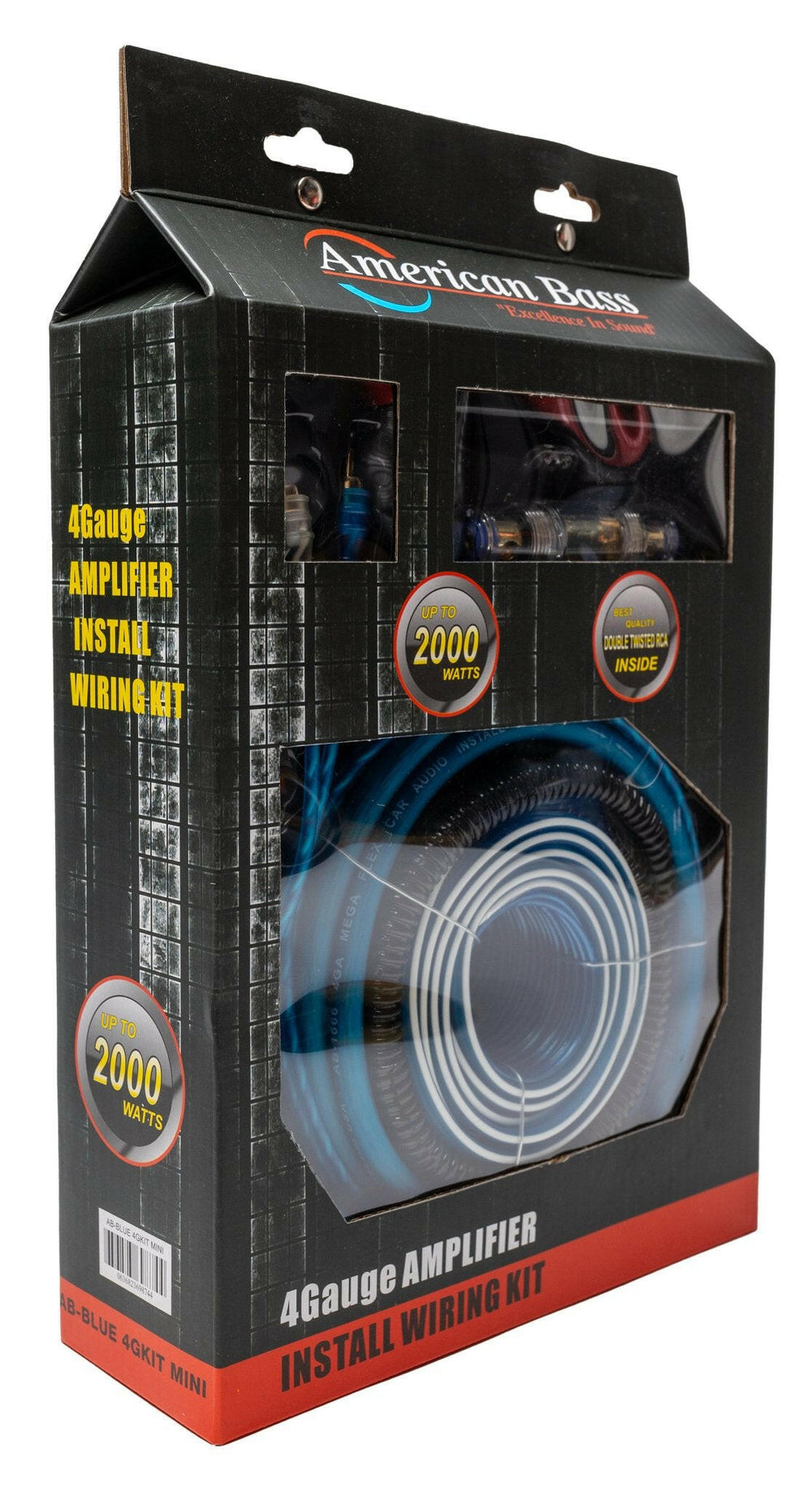 American Bass 4 Gauge Complete CCA (Copper Clad Aluminum) Amplifier Wiring Kit