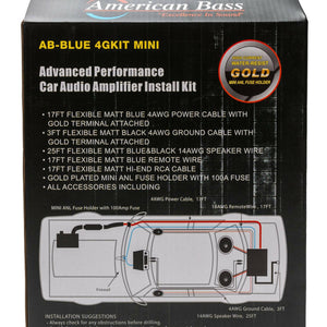 American Bass 4 Gauge Complete CCA (Copper Clad Aluminum) Amplifier Wiring Kit