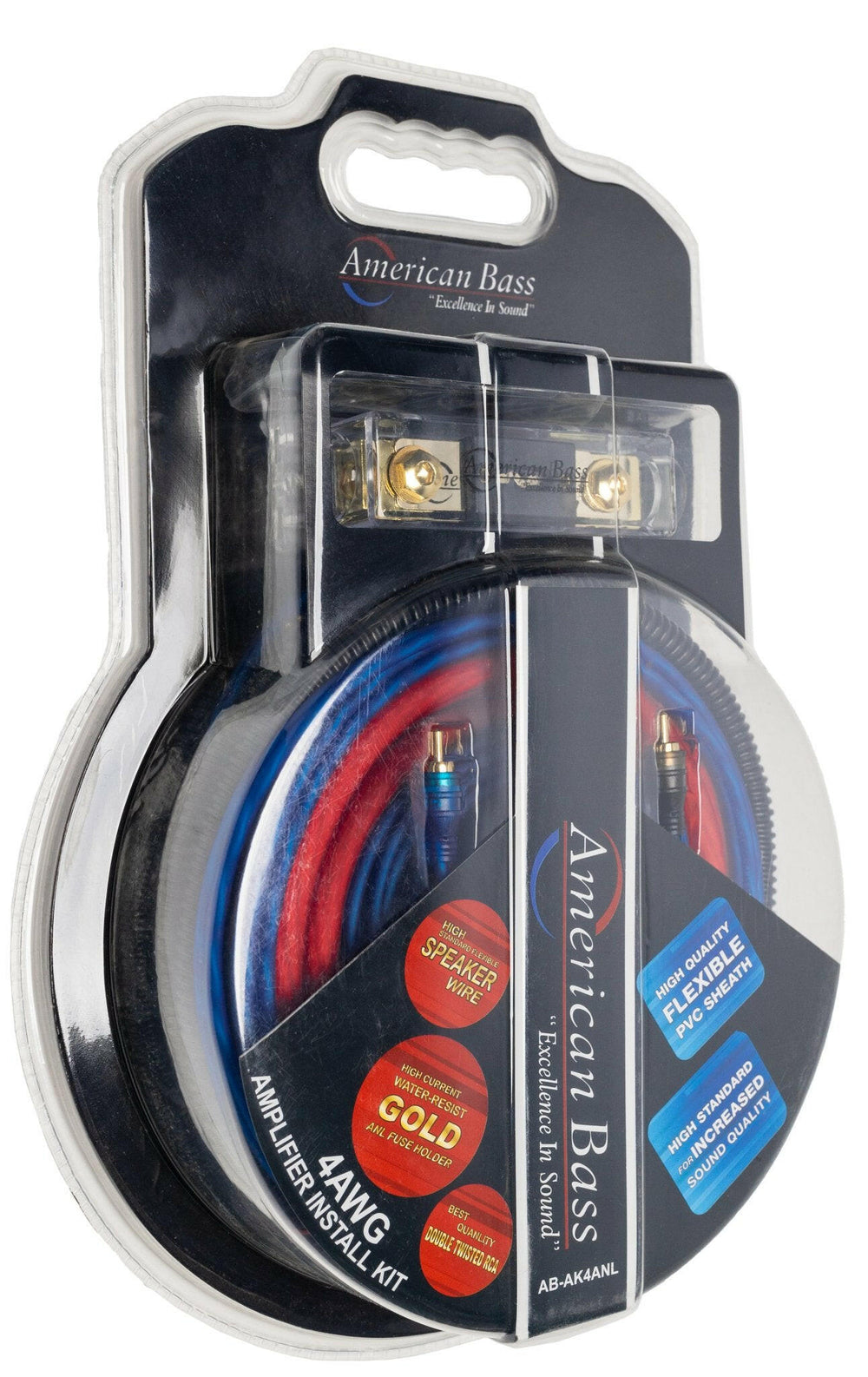 American Bass 4 Gauge Complete CCA (Copper Clad Aluminum) Amplifier Wiring Kit