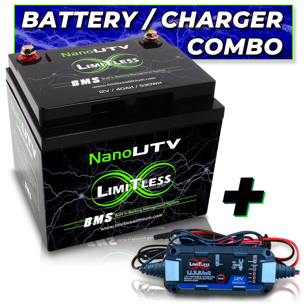 Nano - UTV / Power sports Battery With 3.5A Battery Maintainer