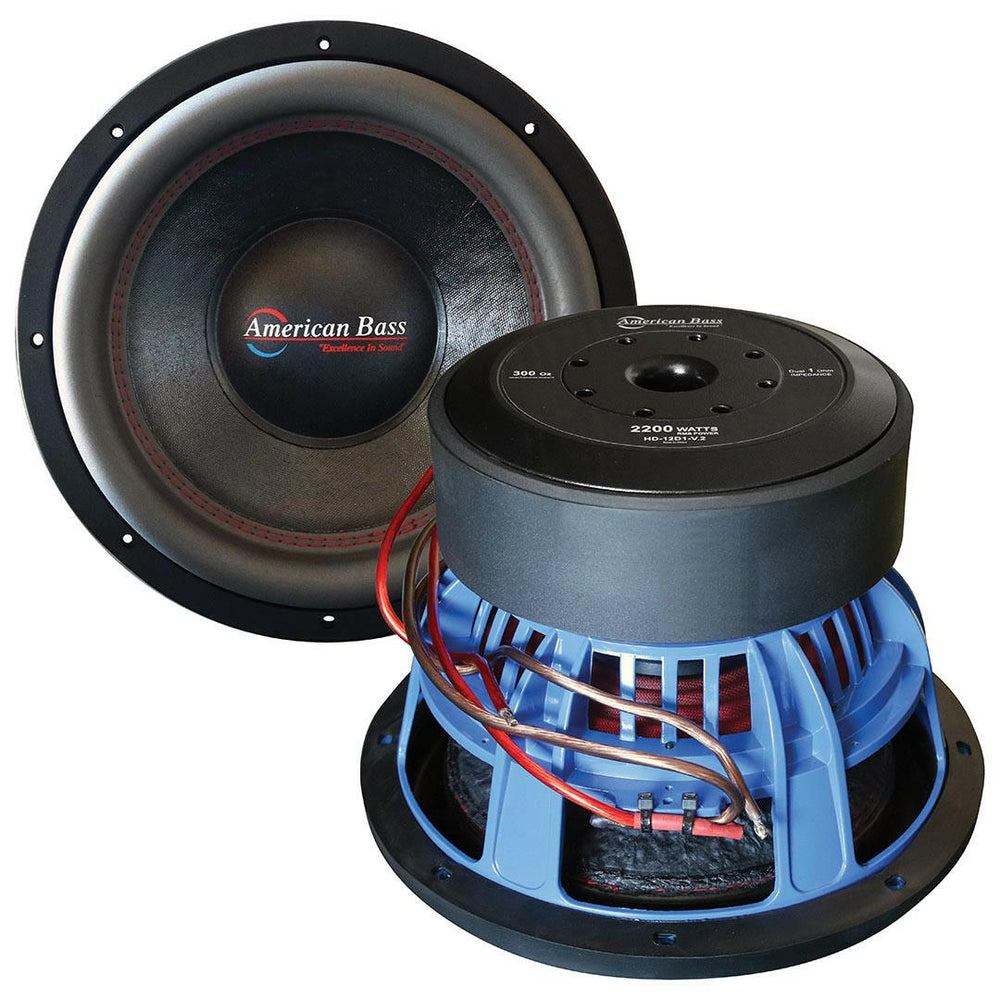 HD 12″ Car Subwoofer | 2000 Watts RMS | Dual Voice Coil 1 Ohm or 2 Ohm - 2 Ohm