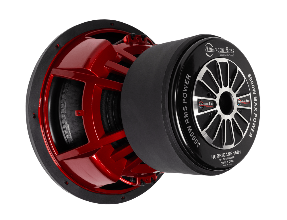 Hurricane 15″ Car Subwoofer | 3000  Watts RMS | Dual Voice Coil 1 Ohm or 2 Ohm