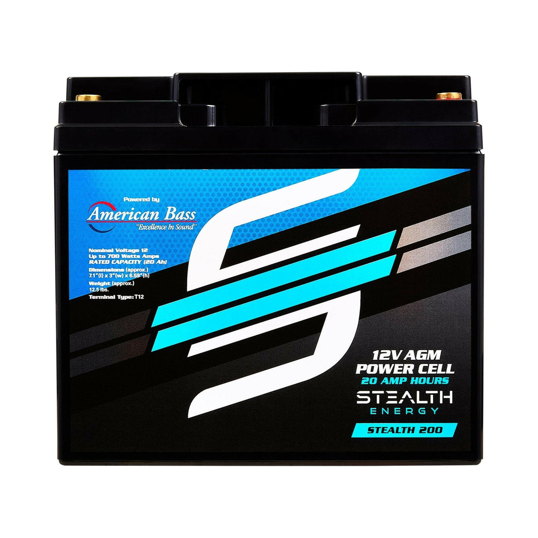 ST-200 American Bass Audio Stealth 200 | 20Ah AGM Battery | Maintenance-Free, Sealed Power for Car Audio & More - 20Ah AGM