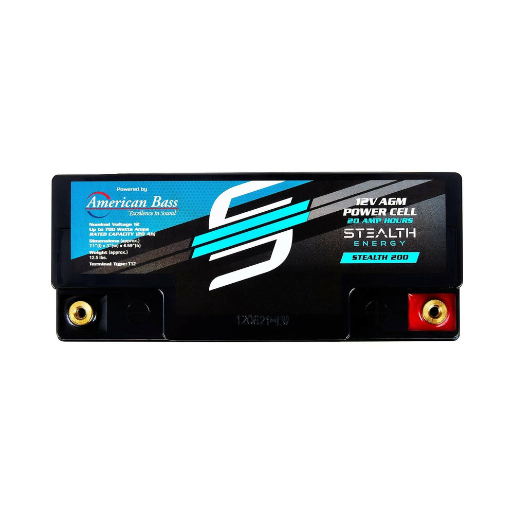 ST-200 American Bass Audio Stealth 200 | 20Ah AGM Battery | Maintenance-Free, Sealed Power for Car Audio & More - 20Ah AGM