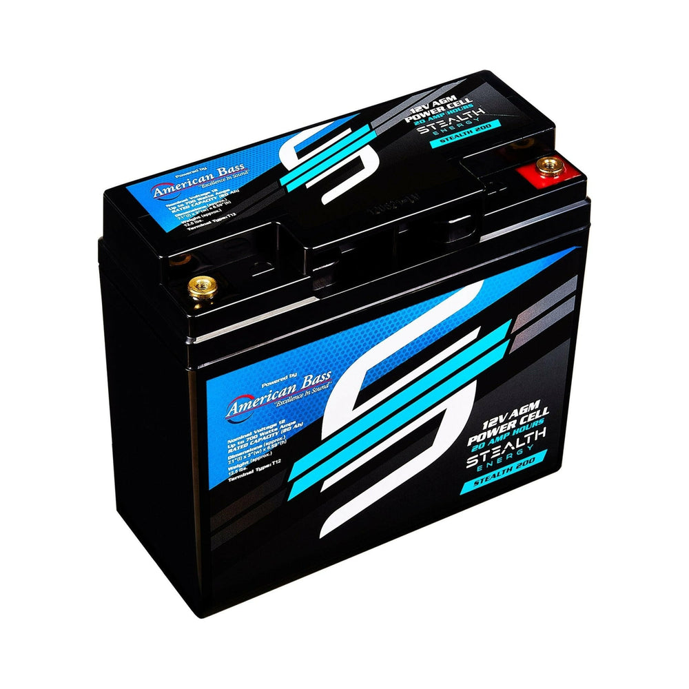 ST-200 American Bass Audio Stealth 200 | 20Ah AGM Battery | Maintenance-Free, Sealed Power for Car Audio & More - 20Ah AGM