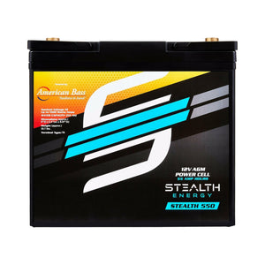 ST-550 American Bass Audio Stealth 550 | 55Ah AGM Battery | Maintenance-Free, Sealed Power for Car Audio & More - 55Ah AGM