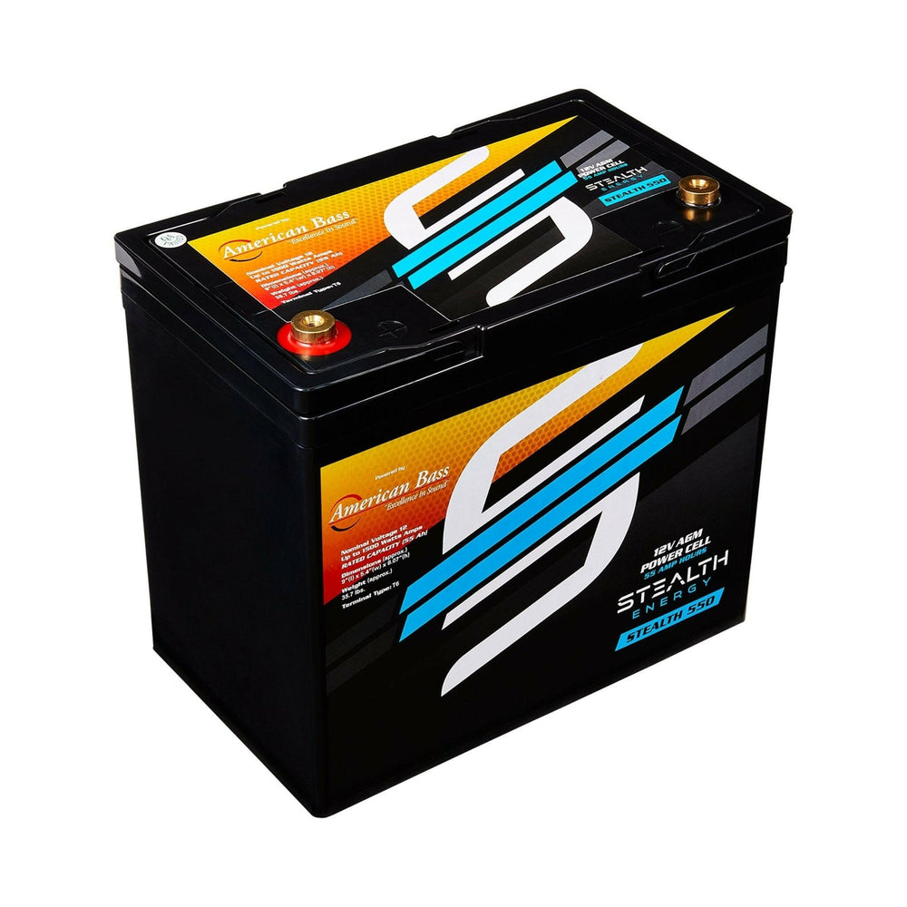 ST-550 American Bass Audio Stealth 550 | 55Ah AGM Battery | Maintenance-Free, Sealed Power for Car Audio & More - 55Ah AGM