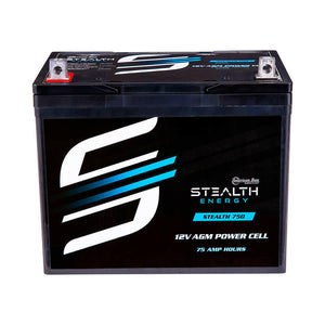 ST-750 American Bass Audio Stealth 750 | 75Ah AGM Battery | Maintenance-Free, Sealed Power for Car Audio & More - 75Ah AGM